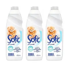 GENERICO - X3 Suavizante Soft Piel Sensible 1litro Ropa Suave Perfumada