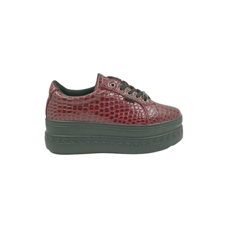 HERIEL - Zapatilla Burdeos Plataforma Mujer