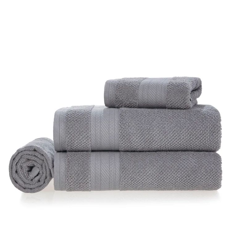 KARSTEN - Juego sábanas de baño 4 piezas Empire 380gr Gris
