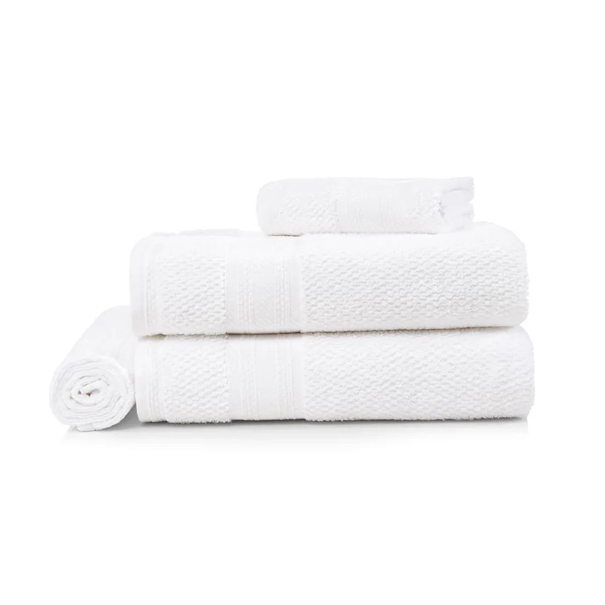KARSTEN - Set toalla baño y mano 100% algodón 4 piezas 380gr Blanco
