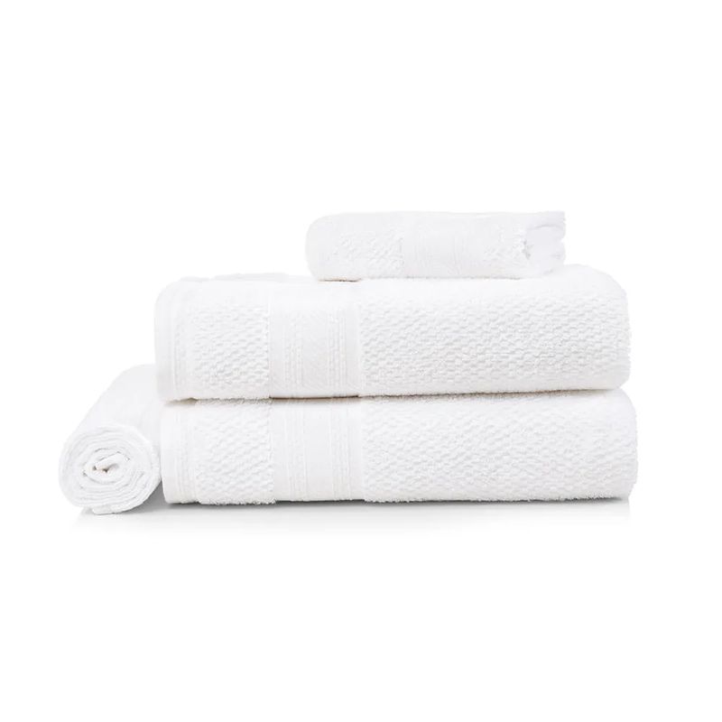 KARSTEN - Juego toallas  de baño 4 piezas Empire 380gr Blanco