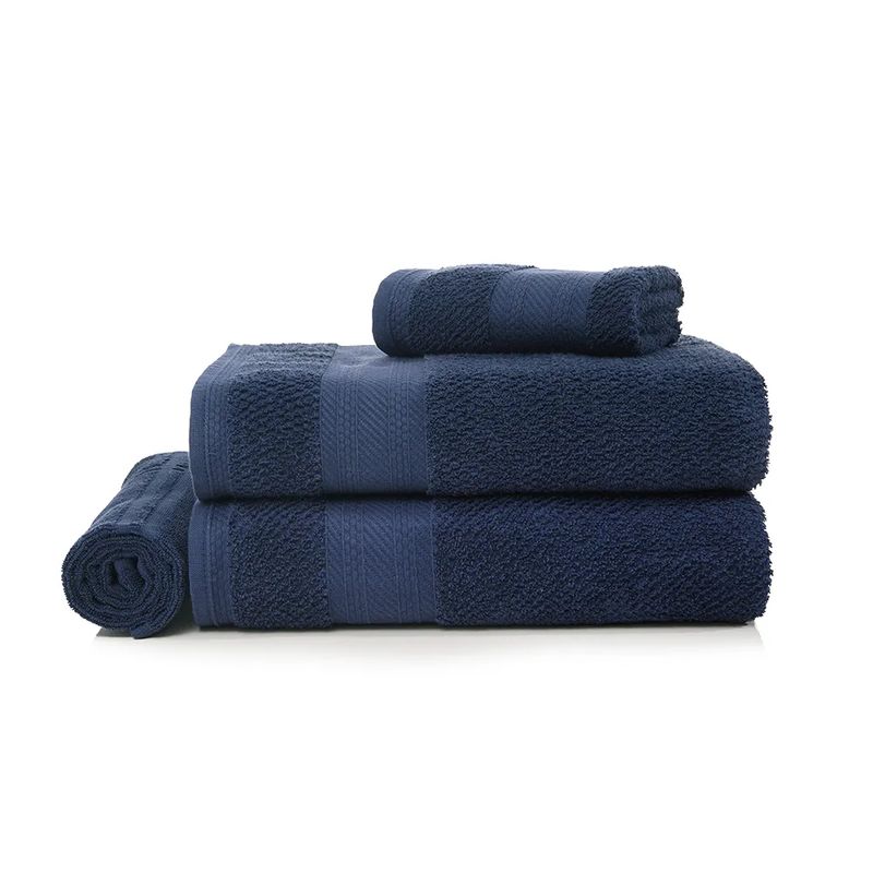 KARSTEN - Juego toallas  de baño 4 piezas Empire 380gr Azul Marino