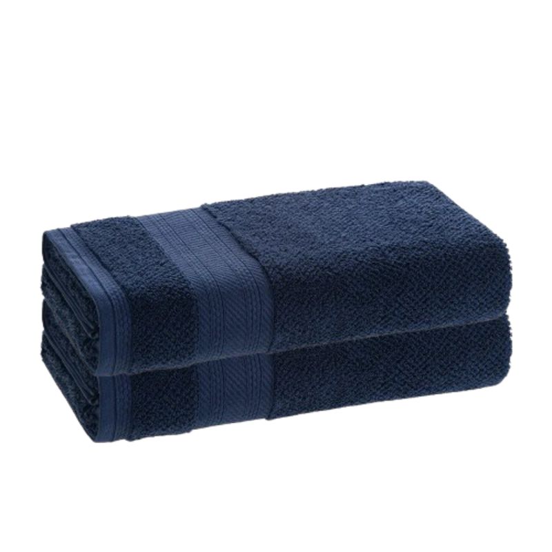 KARSTEN - Juego 2 toallas  de baño Empire 380gr Azul Marino