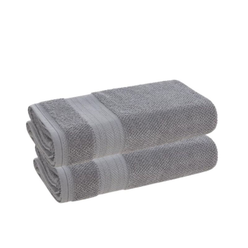 KARSTEN - Juego 2 toallas  de baño Empire 380gr Gris