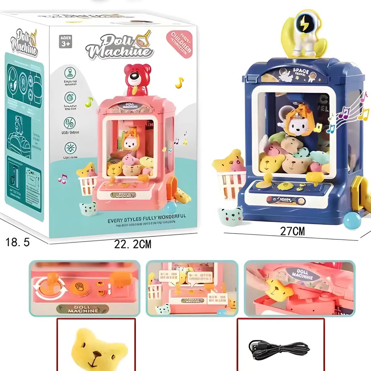 GENERICO - Juguete Mini Maquina Saca Peluche Garra Kawaii Doll Machine