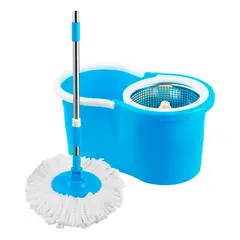 GENERICO - Lampazo Mopa Trapeador Giratorio Acero Sin Pedal Mop Spin