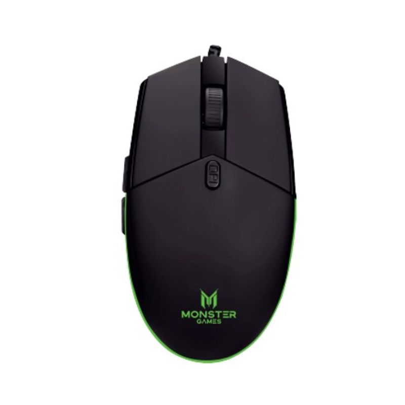 MONSTER GAMES - Mouse Gamer USB 5 Botones 3200Dpi Negro Tide Monster Games