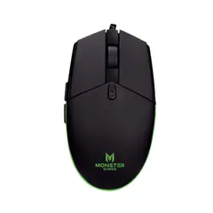 MONSTER GAMES - Mouse Gamer USB 5 Botones 3200Dpi Negro Tide