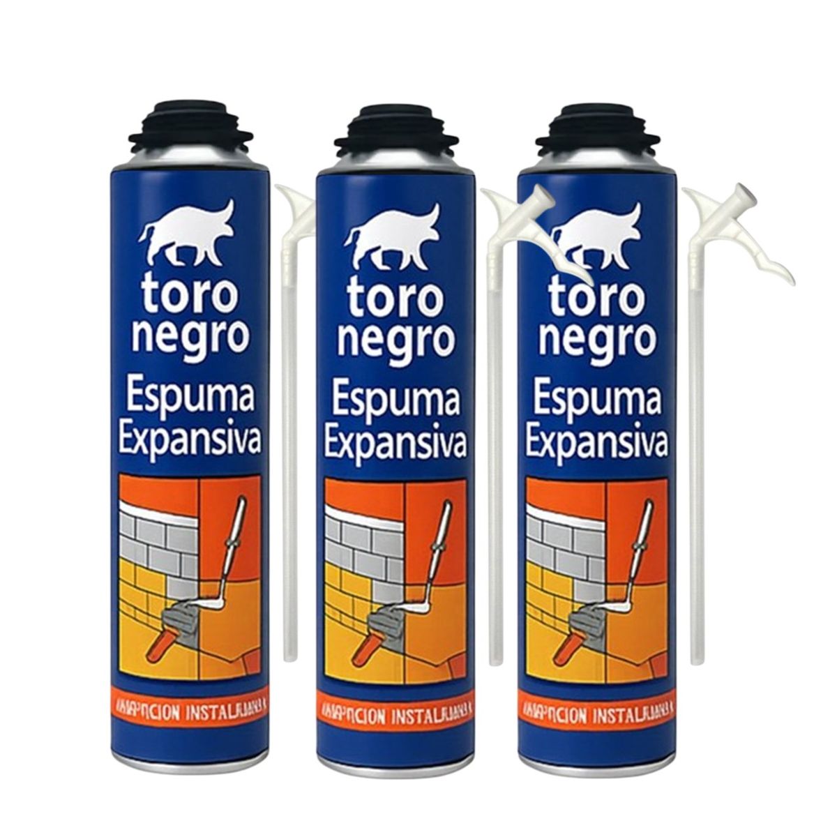 TORO - Espuma Expansiva Poliuretano Sellador Aislante 750ML PACK 3 UNIDADES