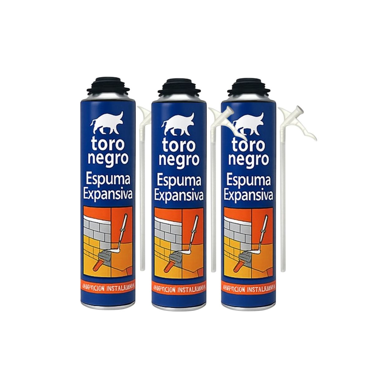 TORO - Espuma Expansiva Poliuretano Sellador Aislante 750ML PACK 3 UNIDADES