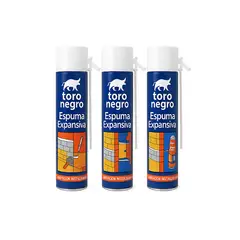 TORO - Espuma Expansiva Poliuretano Sellador Aislante 750ML PACK 3 UNIDADES
