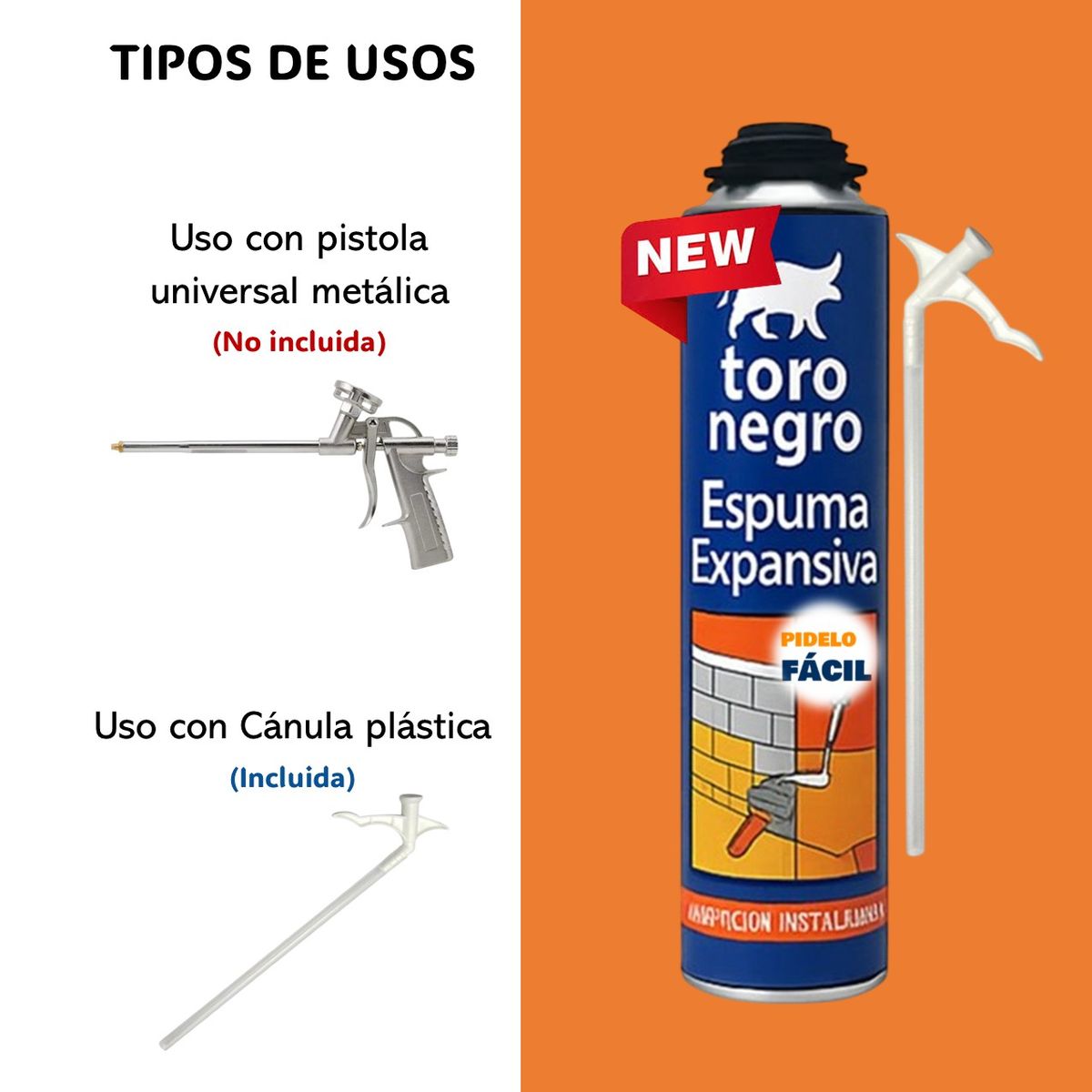 TORO - Espuma Expansiva Poliuretano Sellador Aislante 750ML PACK 3 UNIDADES