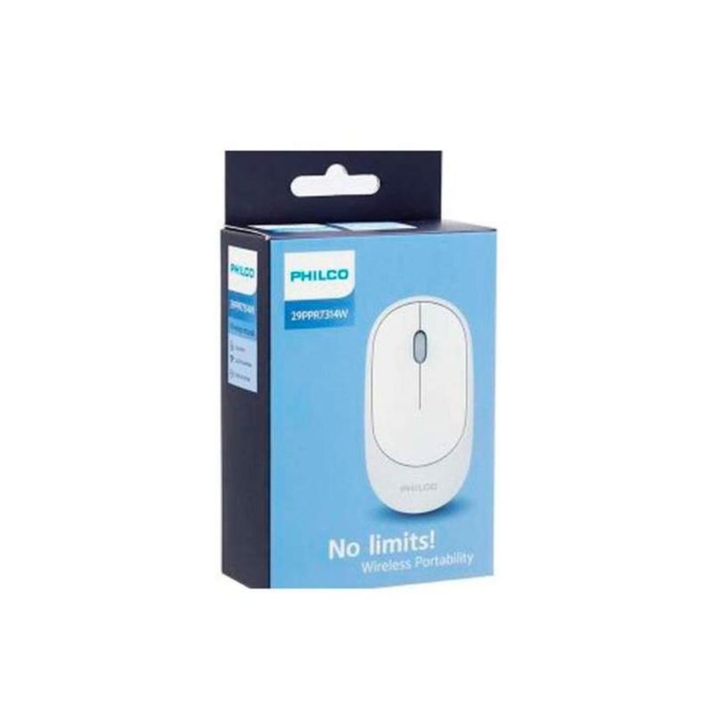 PHILCO - Mouse Inalambrico USB Silencioso 3 Botones Blanco Philco Pro