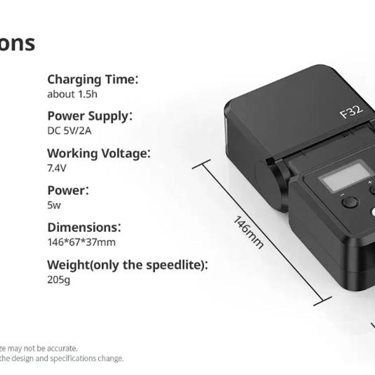 ULANZI - Ulanzi Flash F32 Con Contacto Central Con Batería Recargable L060GBB1