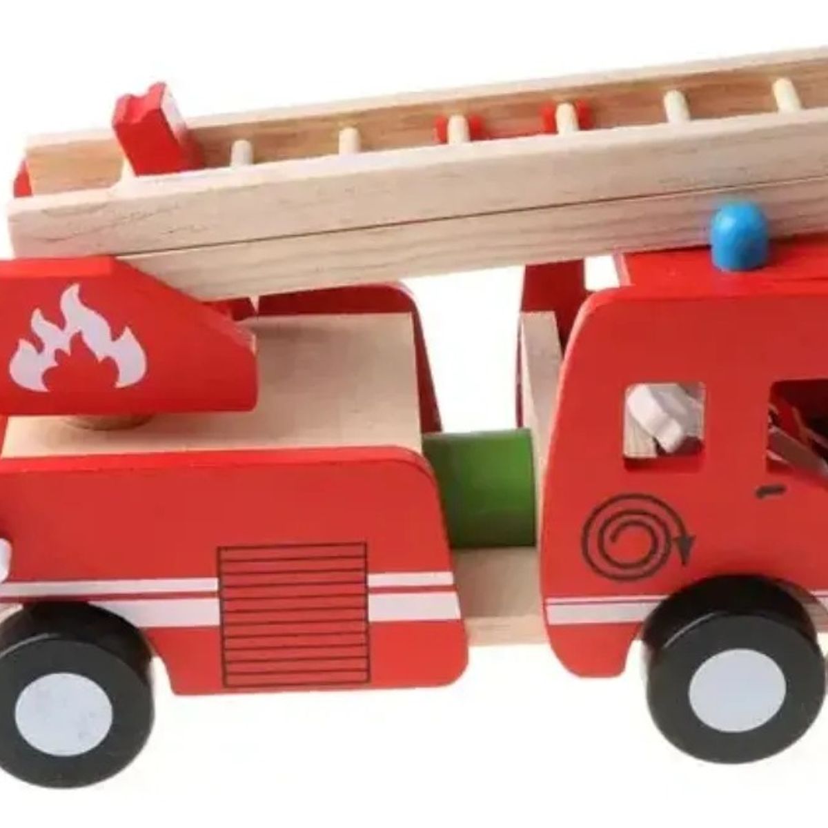 GENERICO - Carro Bomberos Madera Juguete Didáctico Montessori Niños