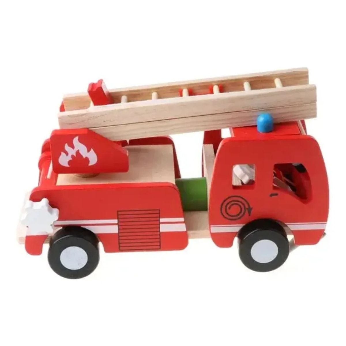GENERICO - Carro Bomberos Madera Juguete Didáctico Montessori Niños