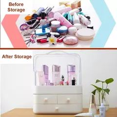 GENERICO - Caja Organizador De Cosméticos Maquillaje Portátil Multiuso Blanco