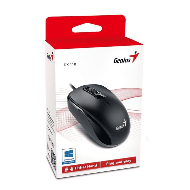 GENIUS - Mouse Alambrico 3 Botones 1000DPI DX-110 Negro Genius