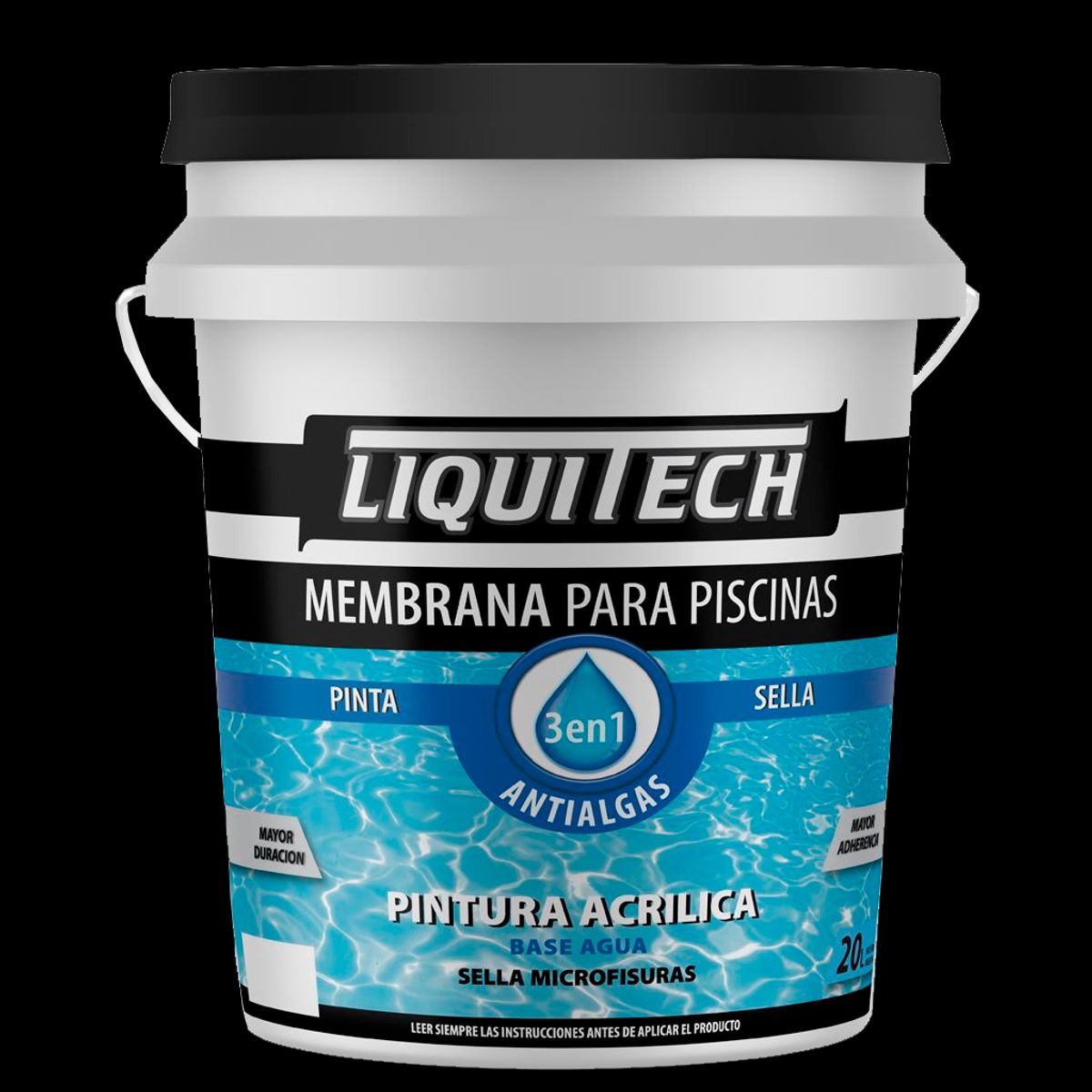 GENERICO - Liquitech Membrana para Piscina 20 Lt - color Gris