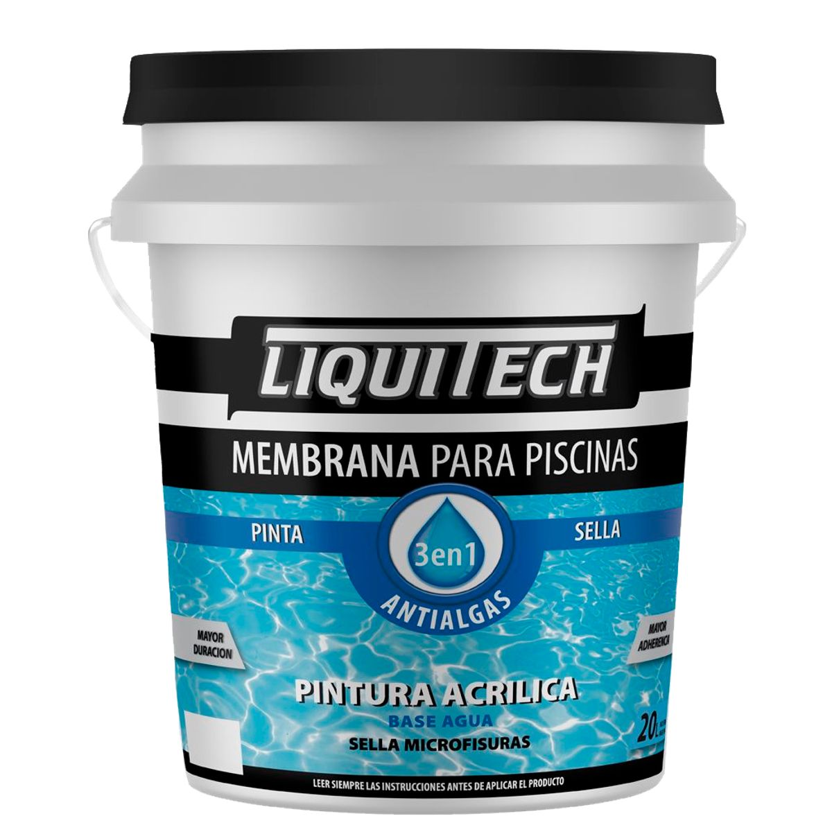GENERICO - Liquitech Membrana para Piscina 20 Lt - color Gris