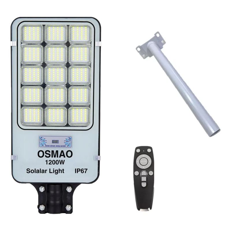GENERICO - Foco Solar 1200w Potente Luz Led Exterior + Soport Blanco