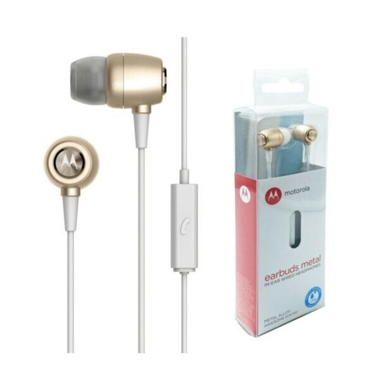 MOTOROLA - Audifono Manos Libres Jack 3.5 Dorado Earbuds Metal Motorola
