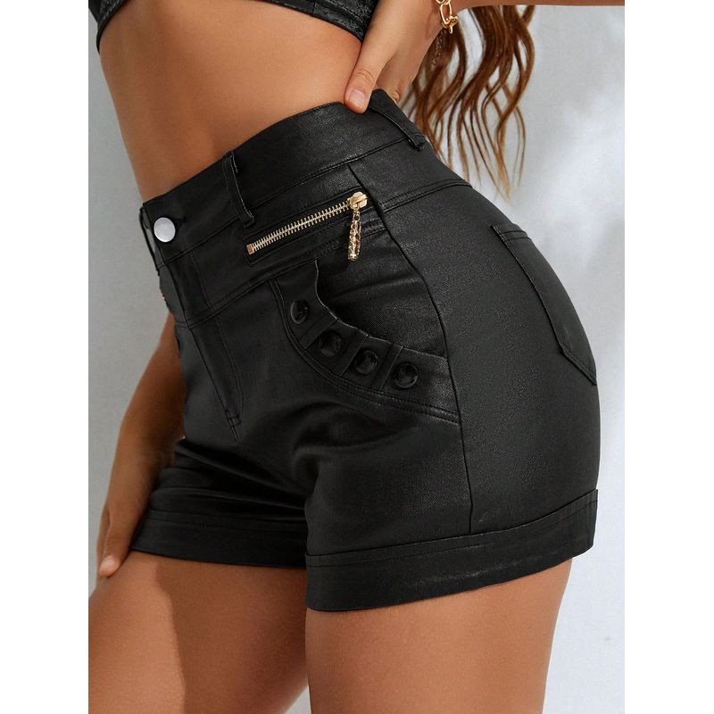 VARIOS - Shorts Negros de Tiro Alto Negro She Shines
