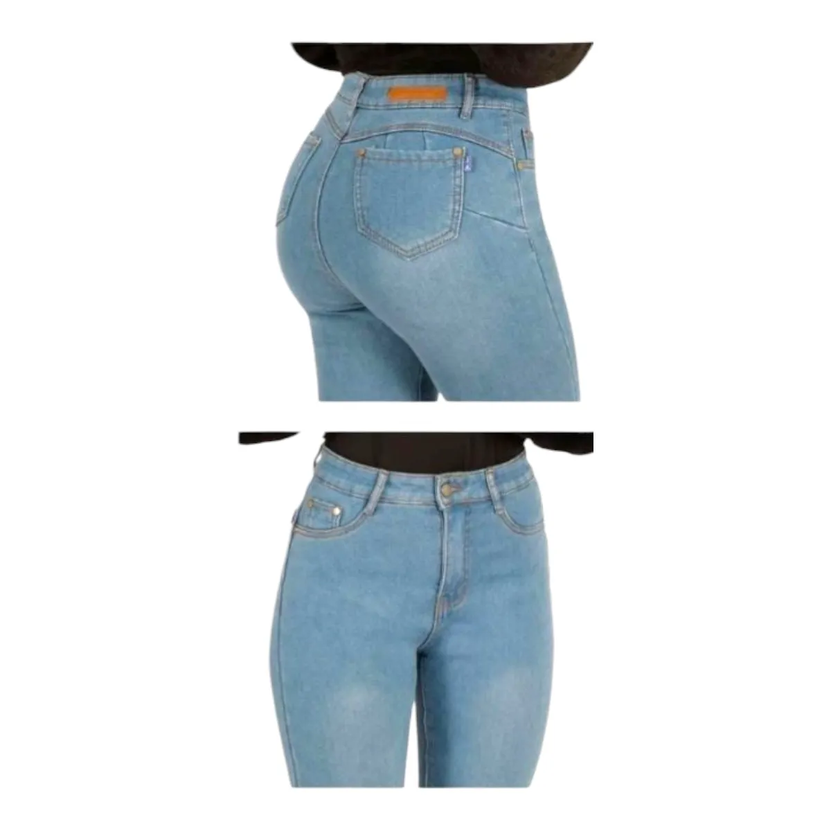 HERIEL - Jeans Pitillo Full Push Up Levanta Cola Corte Colombiano Con Polar