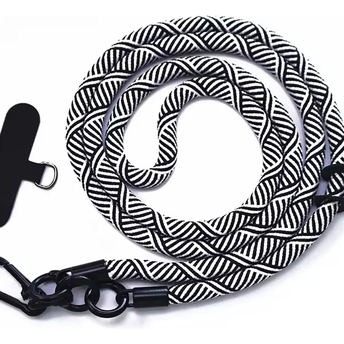 GENERICO - Colgante Para Carcasa Celular Universal Correa 120cm Blanco-Negro.