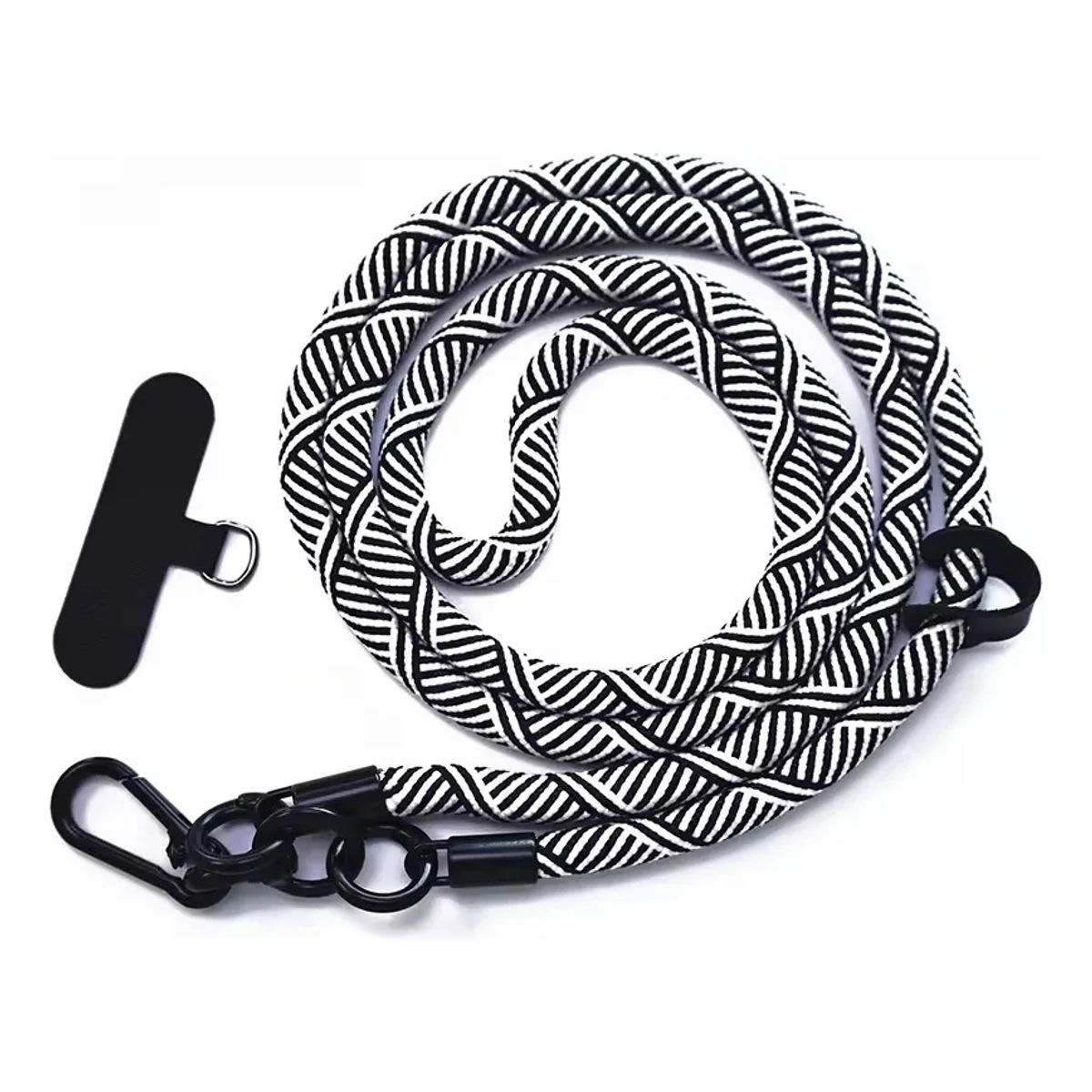 GENERICO - Colgante Para Carcasa Celular Universal Correa 120cm Blanco-Negro.