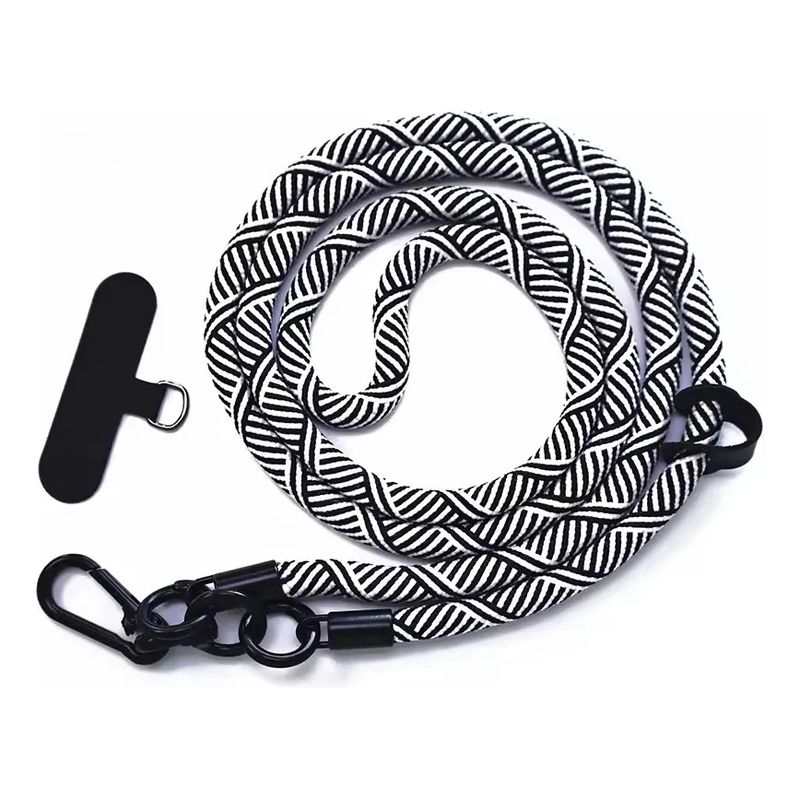 GENERICO - Colgante Para Carcasa Celular Universal Correa 120cm Blanco-Negro.
