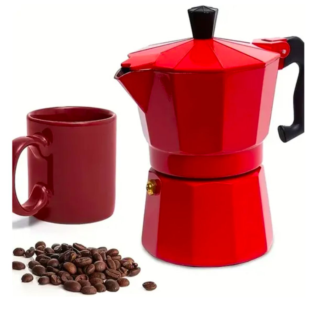 GENERICO - Cafetera Italiana 6 Tazas Roja Moka Express