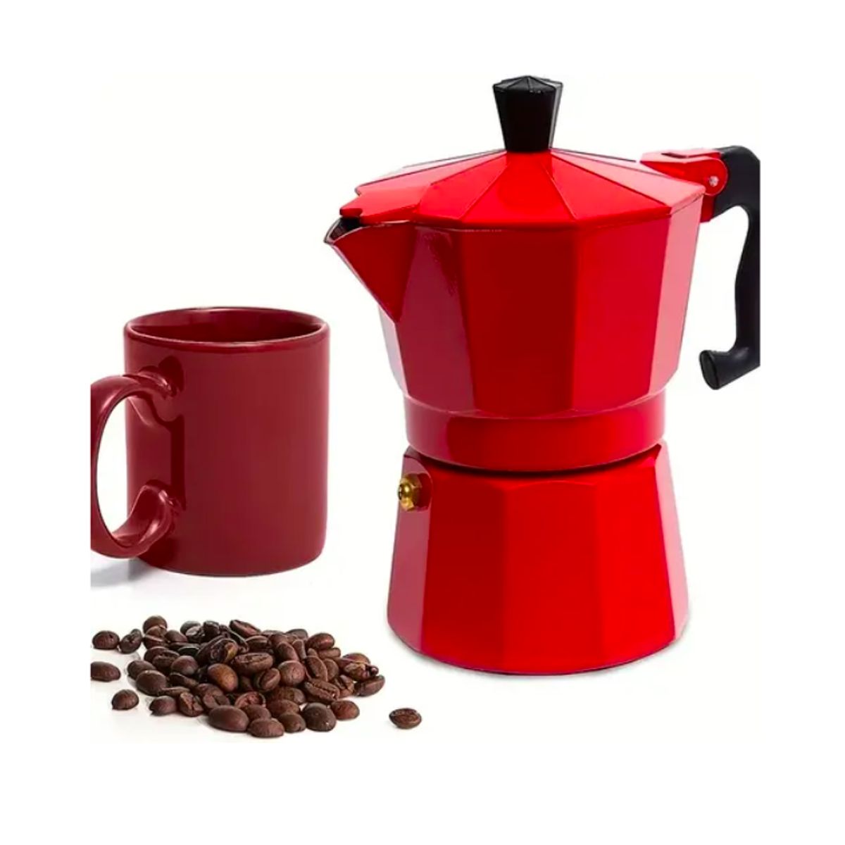 GENERICO - Cafetera Italiana 6 Tazas Roja Moka Express