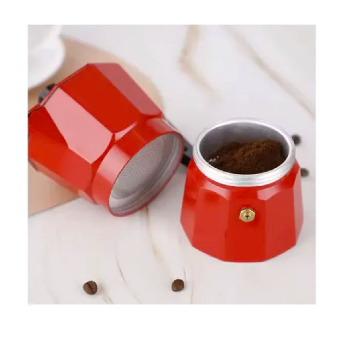 GENERICO - Cafetera Italiana 6 Tazas Roja Moka Express