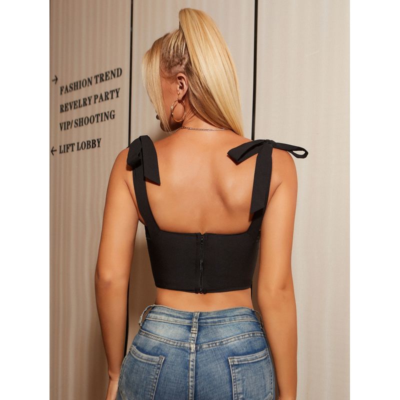 VARIOS - Corsé Pañuelo Bustier Negro She Shines