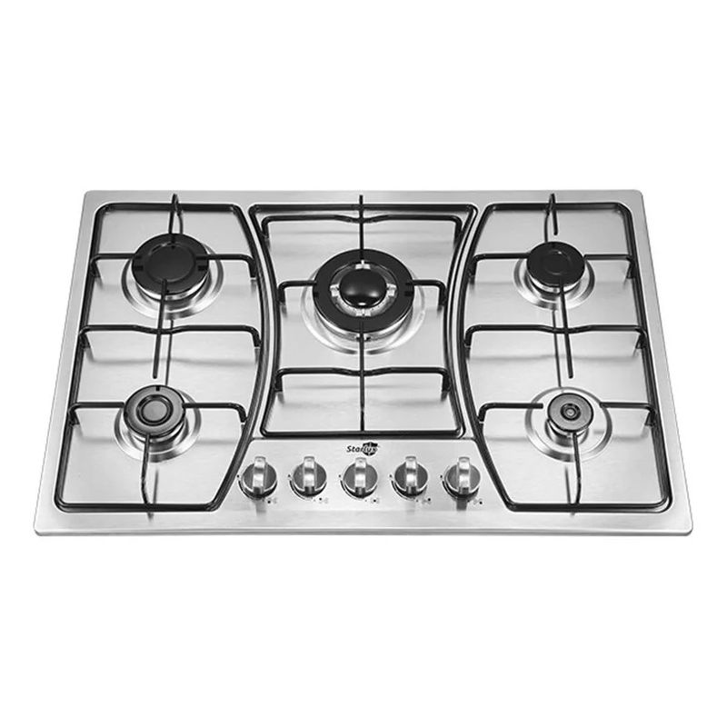 MUNDO MAGIA - Parrilla Empotrable Estufa 5 Quemadores Gas Acero Inoxidable