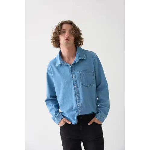 BRICK LONDON - Camisa Manga Larga de Hombre Jeans