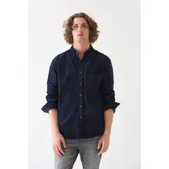 BRICK LONDON - Camisa Manga Larga de Hombre Coctele Azul