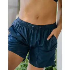 SAMIA - Short largo azul marino mujer - Azul - XL
