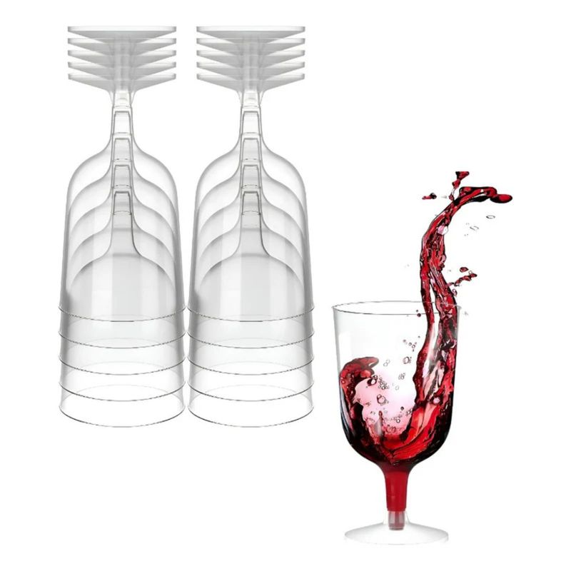 GENERICO - Set 30 Copas Vino Acrilico 177mL Copa 6oz Desechable