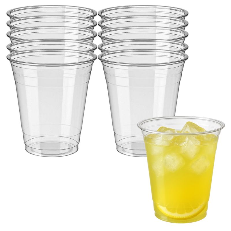 GENERICO - Set 10 Vasos Plastico 400mL Transparente Desechable Plastico.