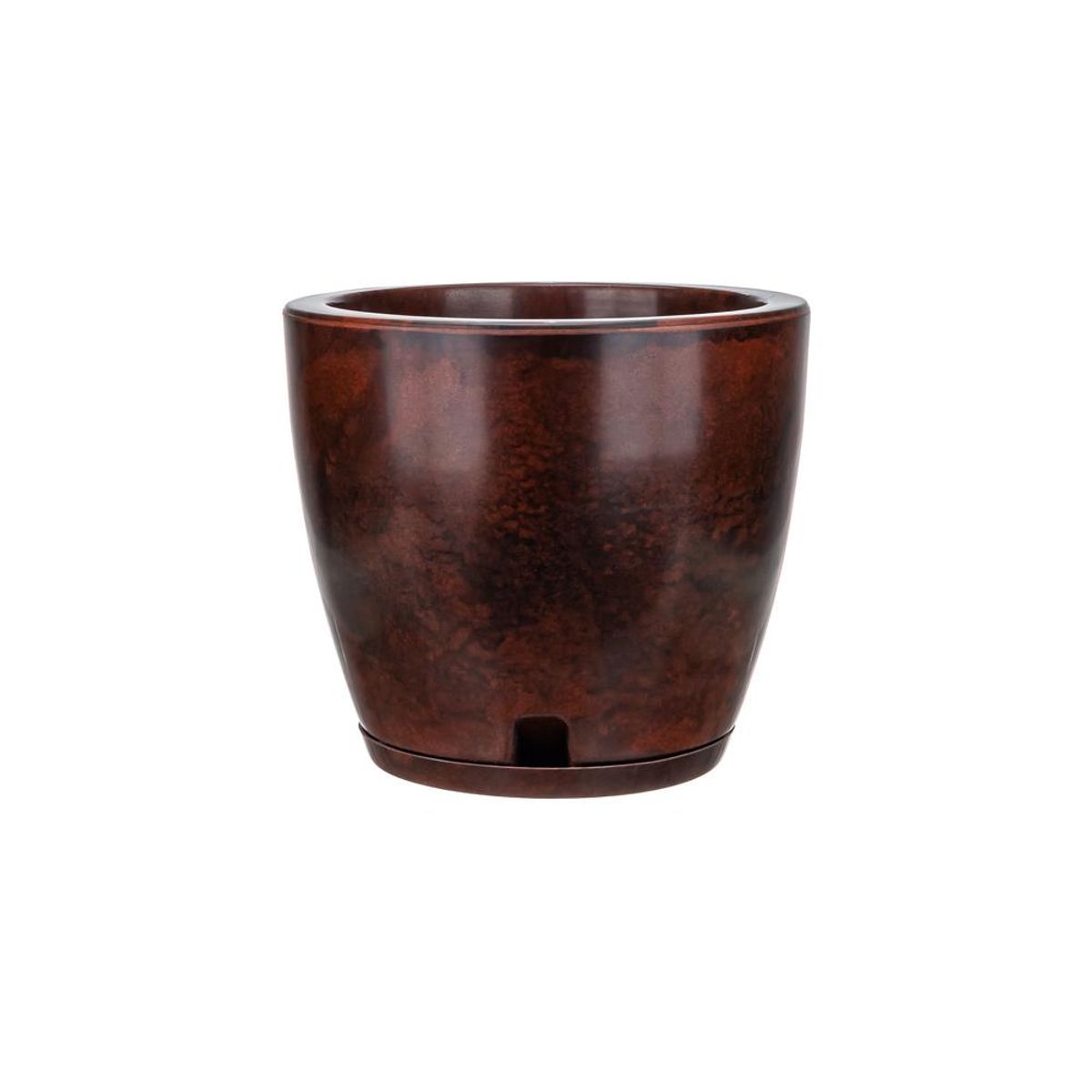 FLORIDIS - MACETERO FLORIDIS CAFE EFECTO MARMOL AMSTERDAM 28CM ALTO CON PLATO