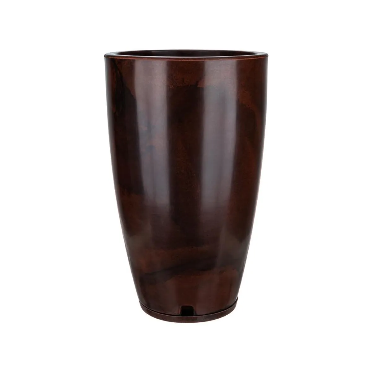 FLORIDIS - MACETERO FLORIDIS CAFE EFECTO MARMOL AMSTERDAM 65CM ALTO CON PLATO