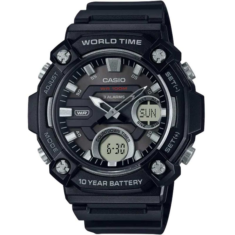 CASIO - RELOJ CASIO AEQ120W-1AV WORLD TIME MULTIFUNCION