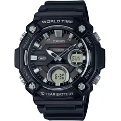 CASIO - RELOJ AEQ120W-1AV WORLD TIME MULTIFUNCION