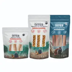 SOUTH BITES SPA - Pack Snack 1Bully sticks+1Trenzas Colágeno+1Premium Pipes