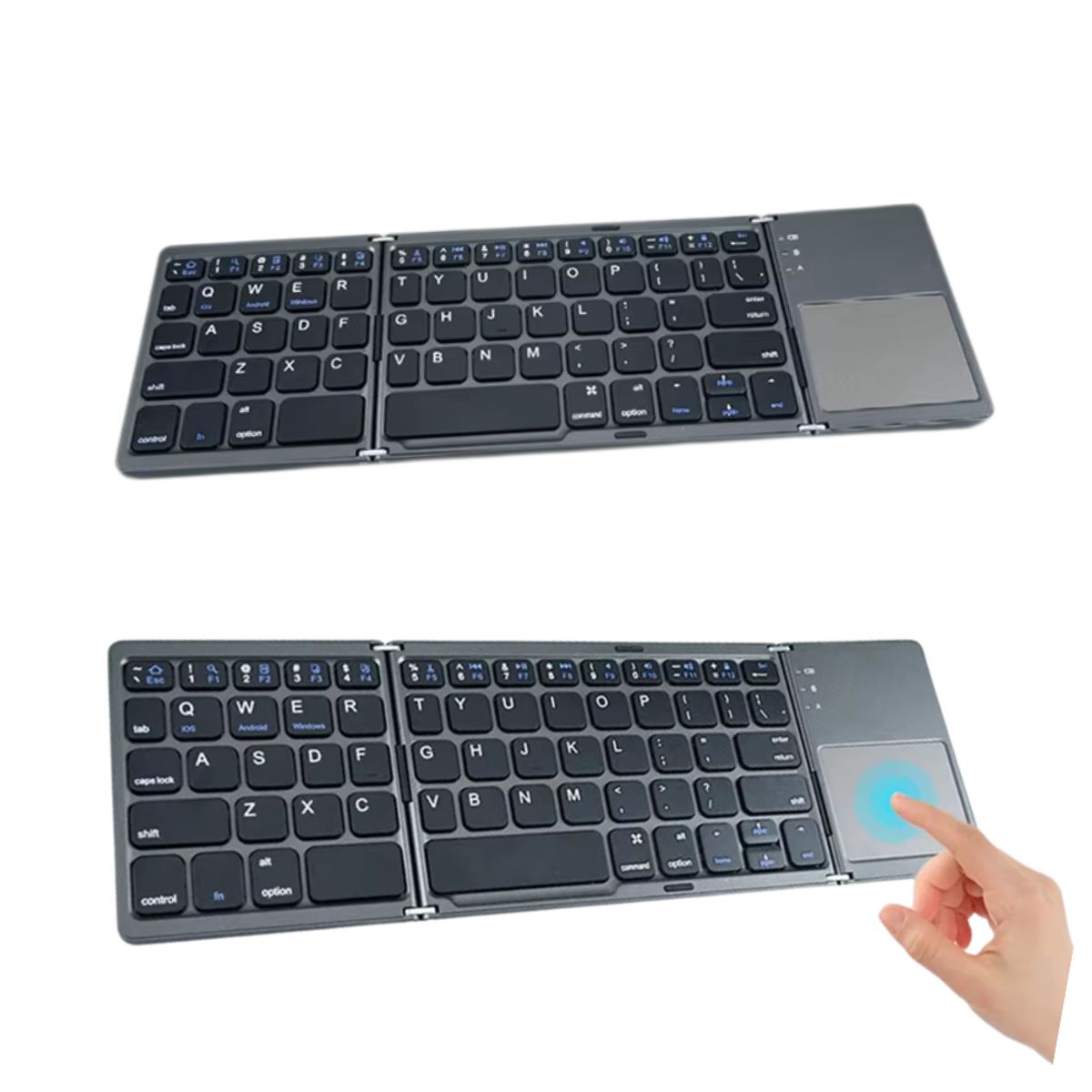 GENERICO - Mini Teclado Inalámbrico Portátil Plegable Con Ñ Español Con Touchpad