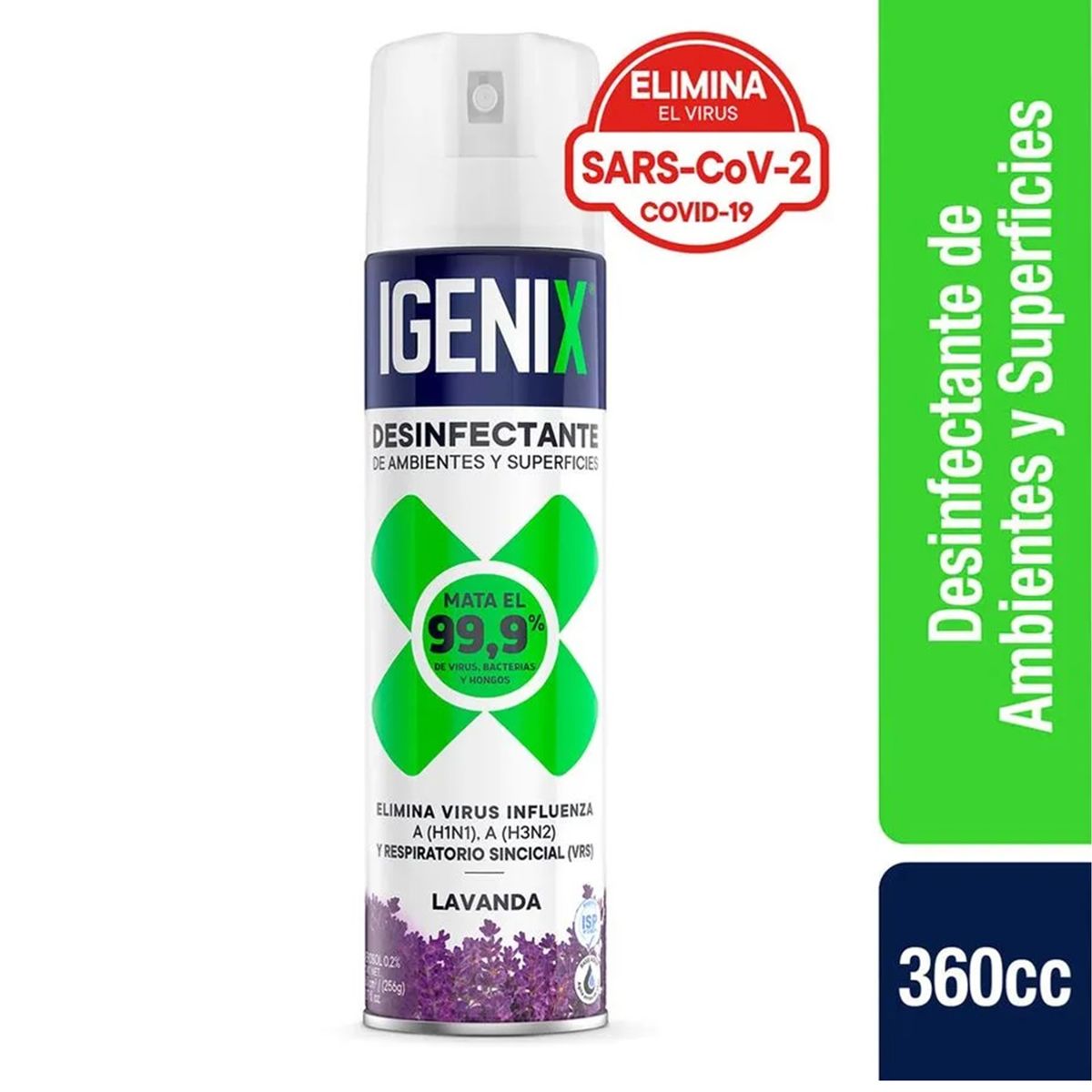 IGENIX - Desinfectante Igenix De Ambientes Lavanda Aerosol 360cc