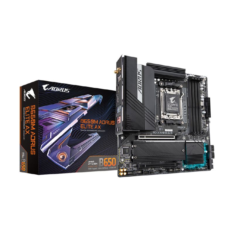 AORUS - Placa Madre Aorus B650M Elite AX AM5 DDR5 mATX Dual Chanel