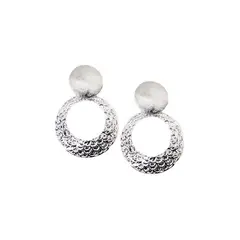 JOYAS MONTERO - Aros Elena Silver Baño de Oro 24k